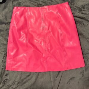 Forever 21 Hot Pink Faux Leather Mini Skirt